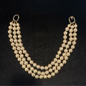 Vintage FS Bernard Triple Strand Faux Pearl Necklace